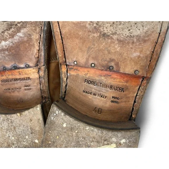 Fiorentini + Baker Eternity Engineer Moto Boots Womens 40 10 Brown Leather READ - Picture 7 of 8